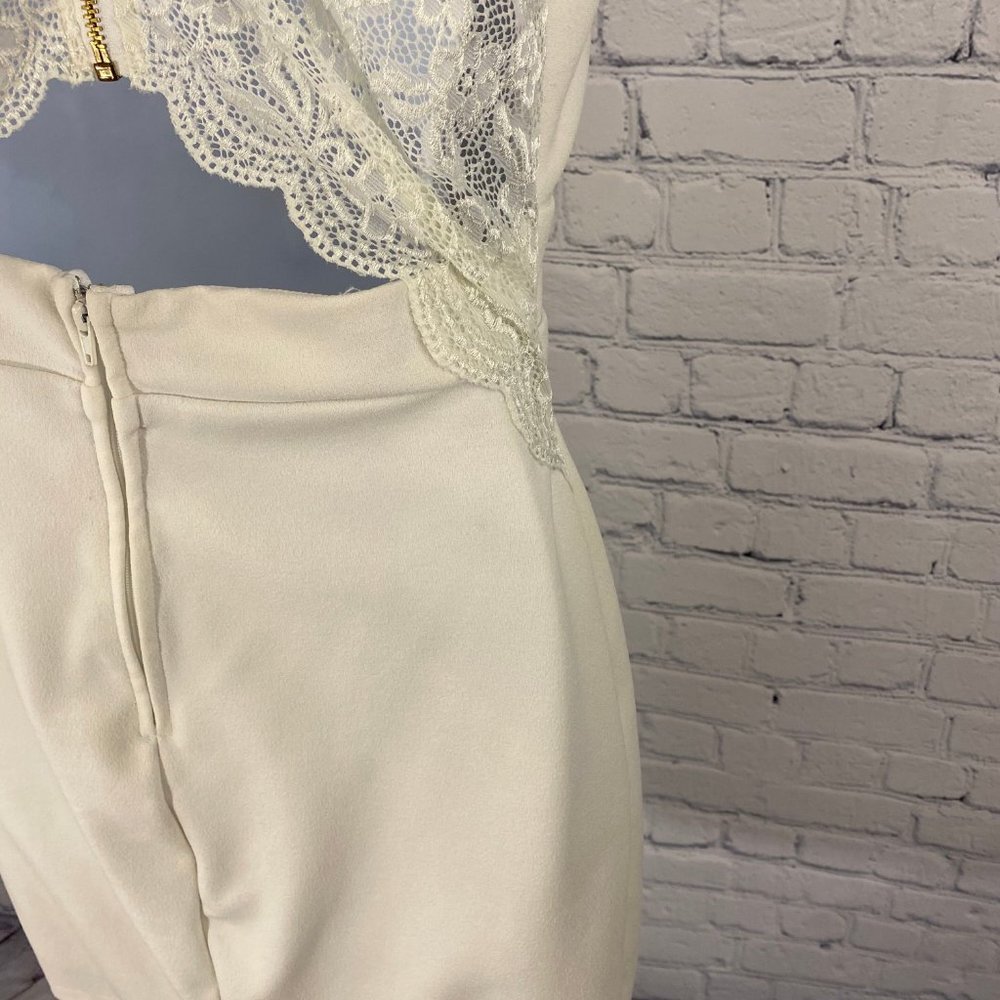 City Triangles White Lace Back V-Neck Party Dress - Picture 8 of 9